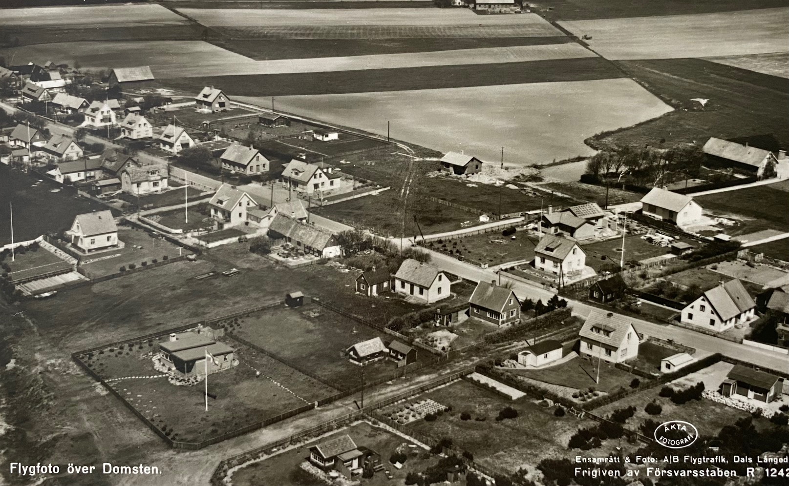 Flygfoto över Domsten från 1950-talet.