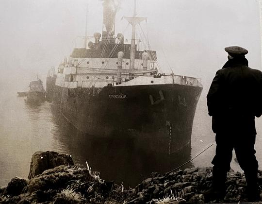 S/S Strindheim från Trondheim gick på grund vid Kullaberg 5 februari 1959
