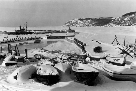 Mölle Hamnen på vintern